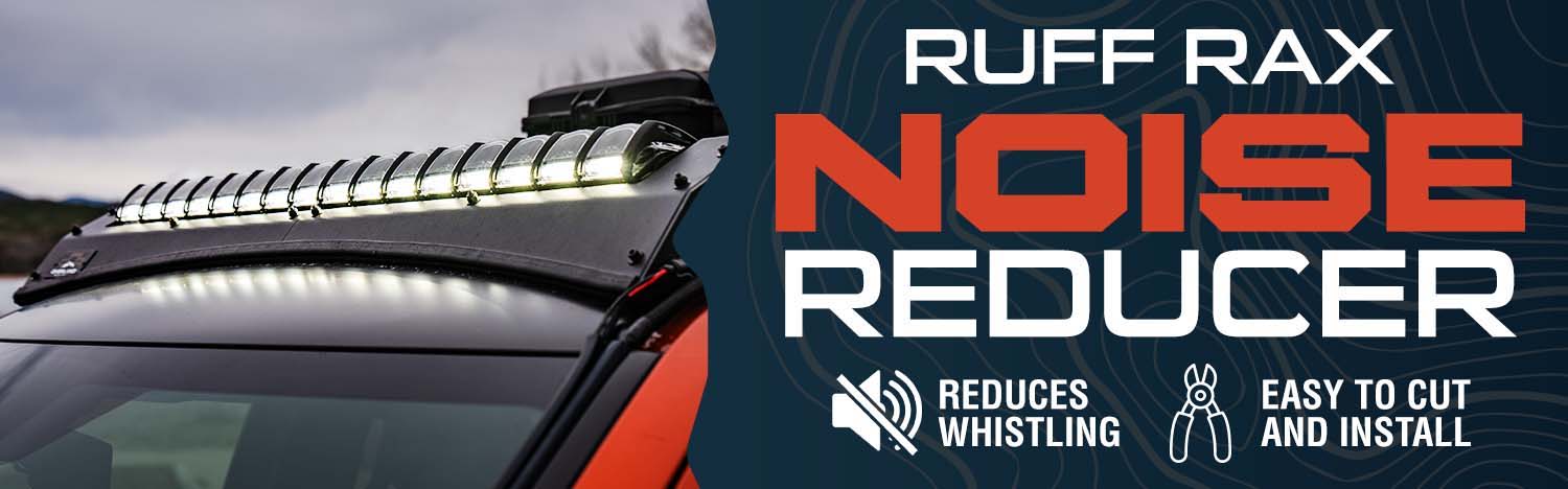 Ruff Rax Noise Reducer advertisement with features and benefits listed.