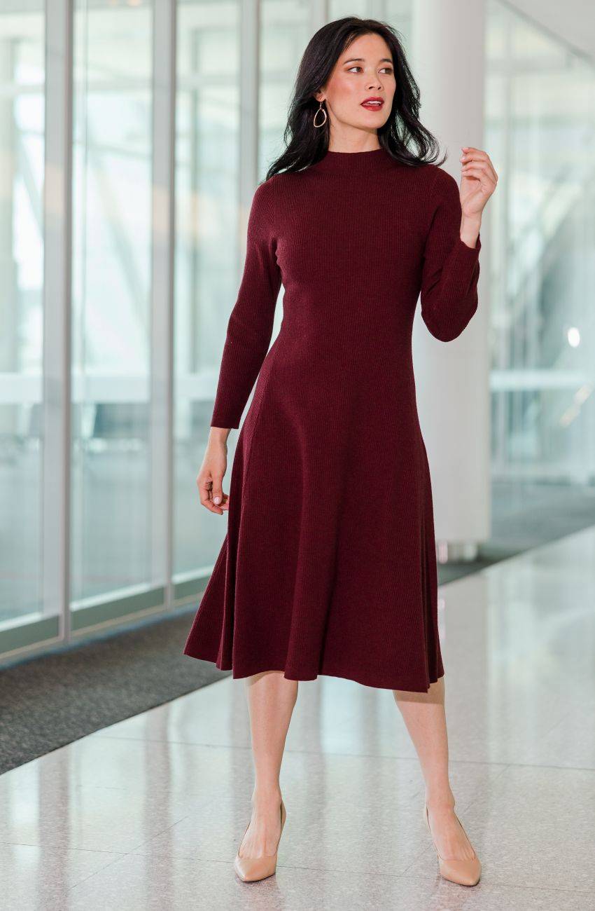 the-fit-and-flare-knitted-rib-dress