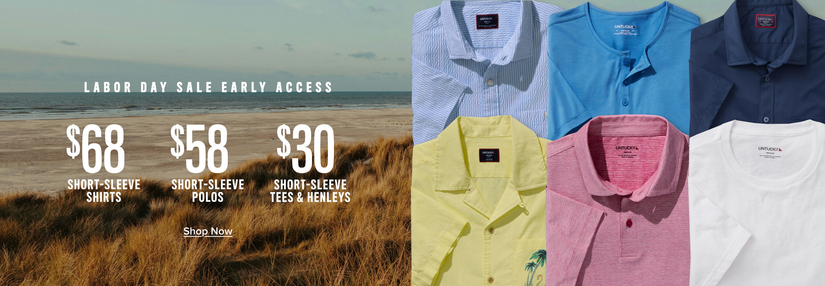 Promotional image featuring polo shirts with prices displayed.