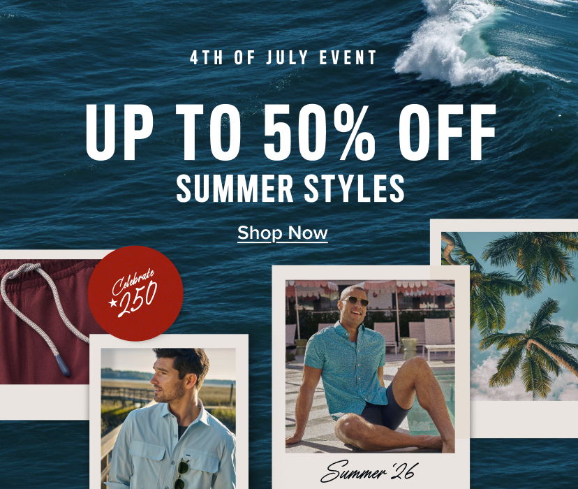 Promotional banner for summer styles sale up to 50% off.