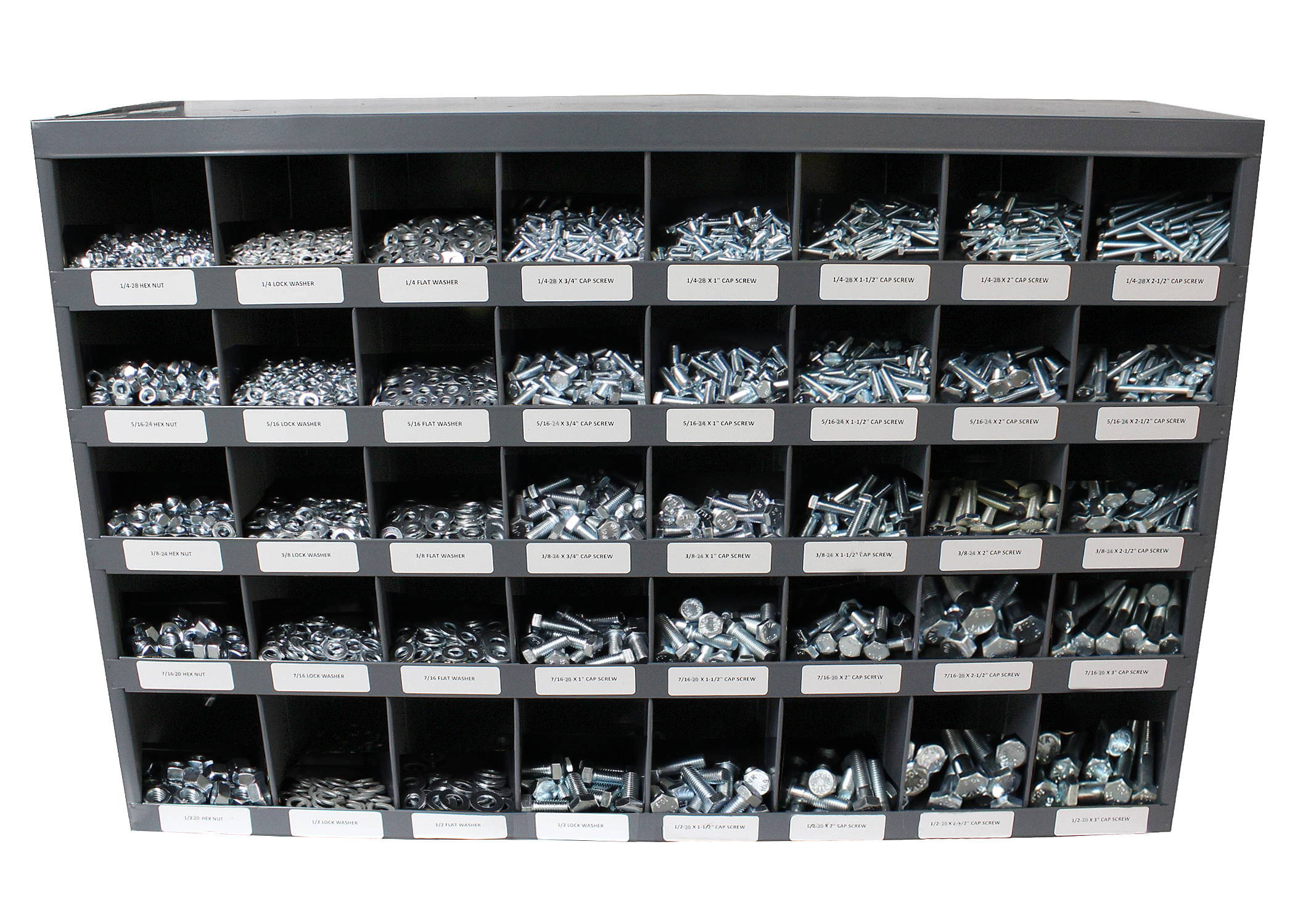 2510 Piece Stainless Steel Bolt Nut and Washer Assortment Hex Head Cap Screws Flat and Lock Washers Hex Nuts with 40 Hole Bin 