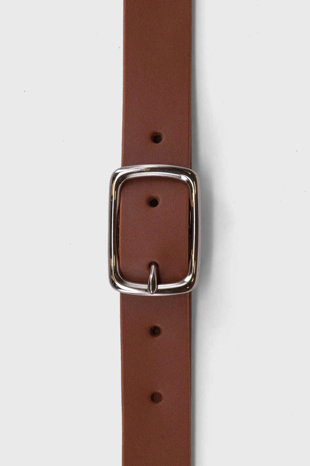 Leather Belt Dark Brown Ata Nickel Coated