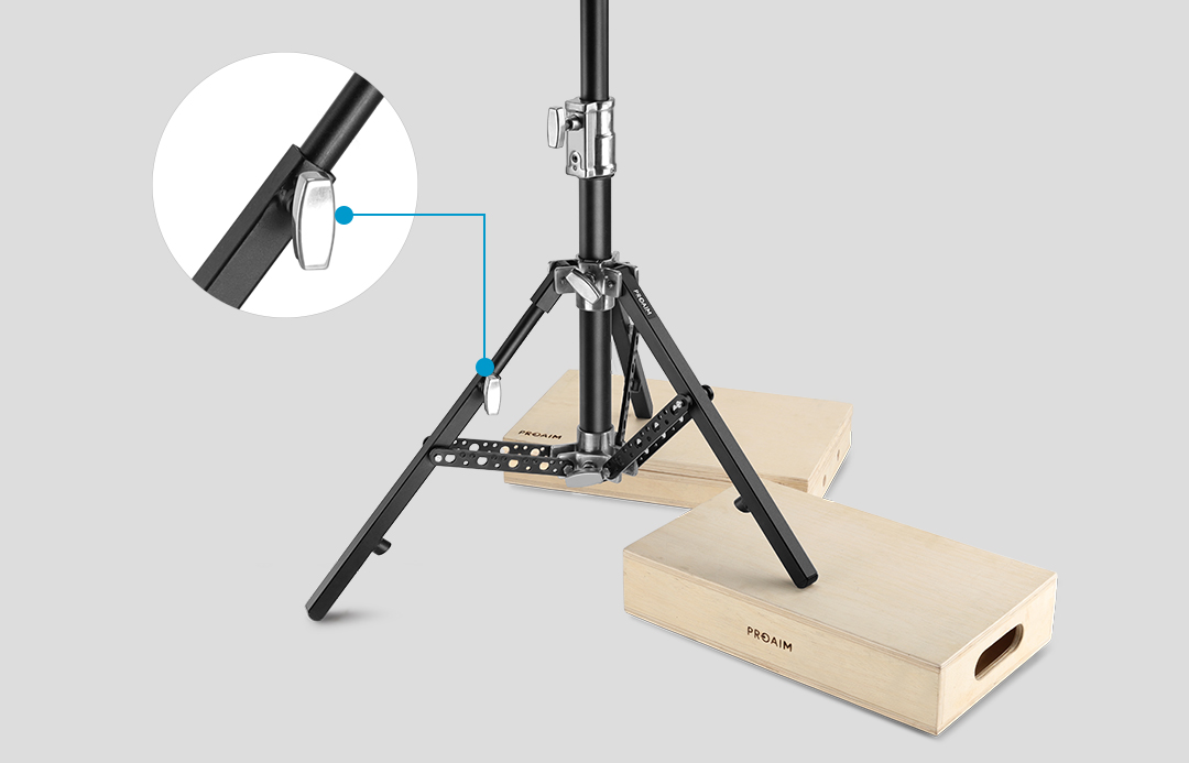 Proaim 6.16ft Double Riser Rolling Monitor Stand with 5/8” Mount | Payload: 33kg/72lb
