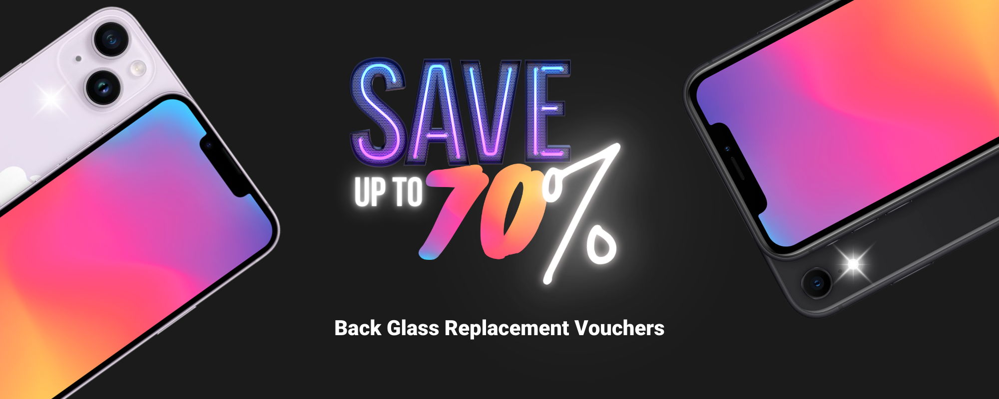 Save 70% on iPhone backglass replacement vouchers