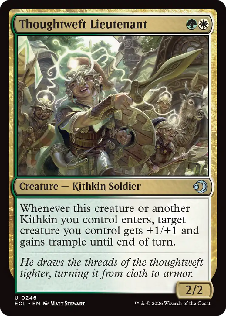 The card Thoughtweft Lieutenant from the MTG set Lorwyn Eclipsed.