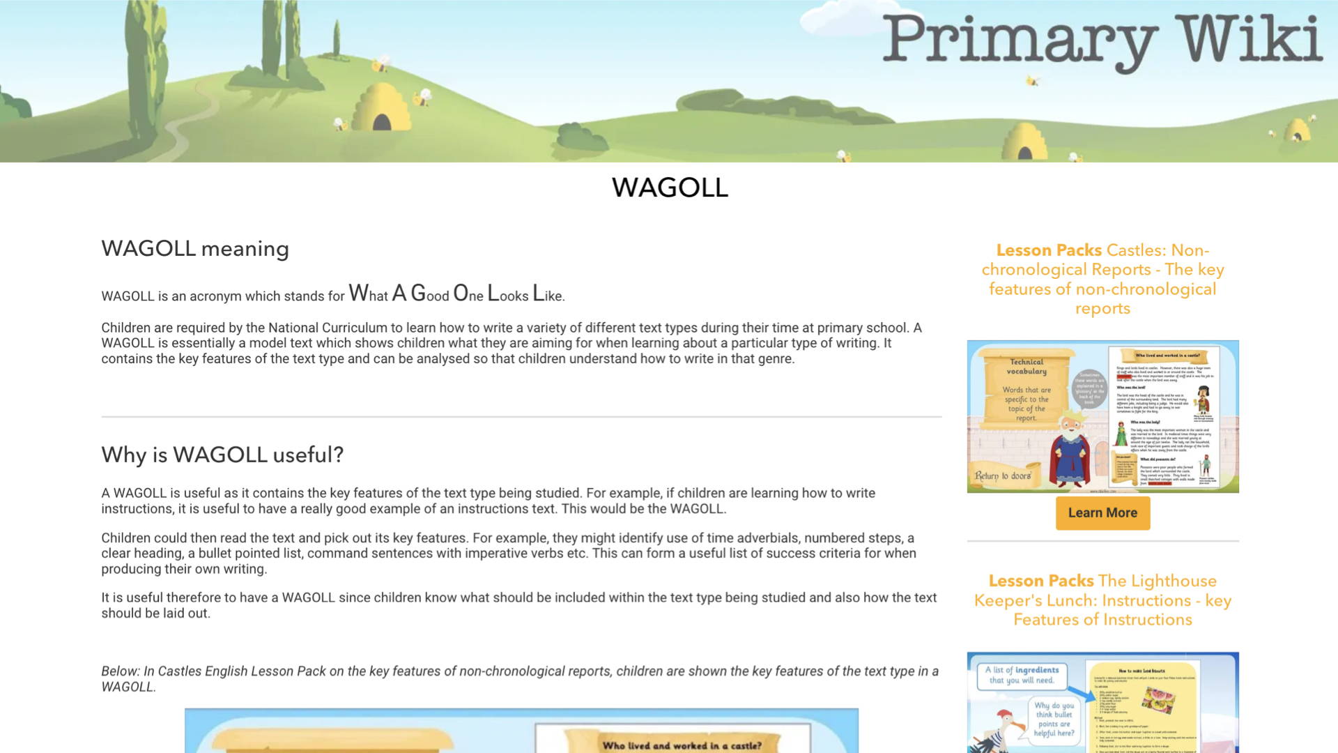 Learn more about WAGOLL with this wiki page