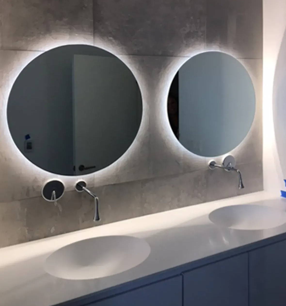 Behind the mirror lighting for bathrooms white