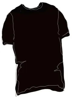 Black t-shirt with a simple outline design.