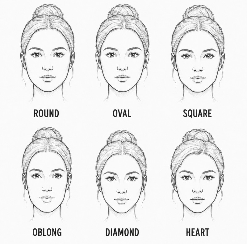 sketch face shape guide for women