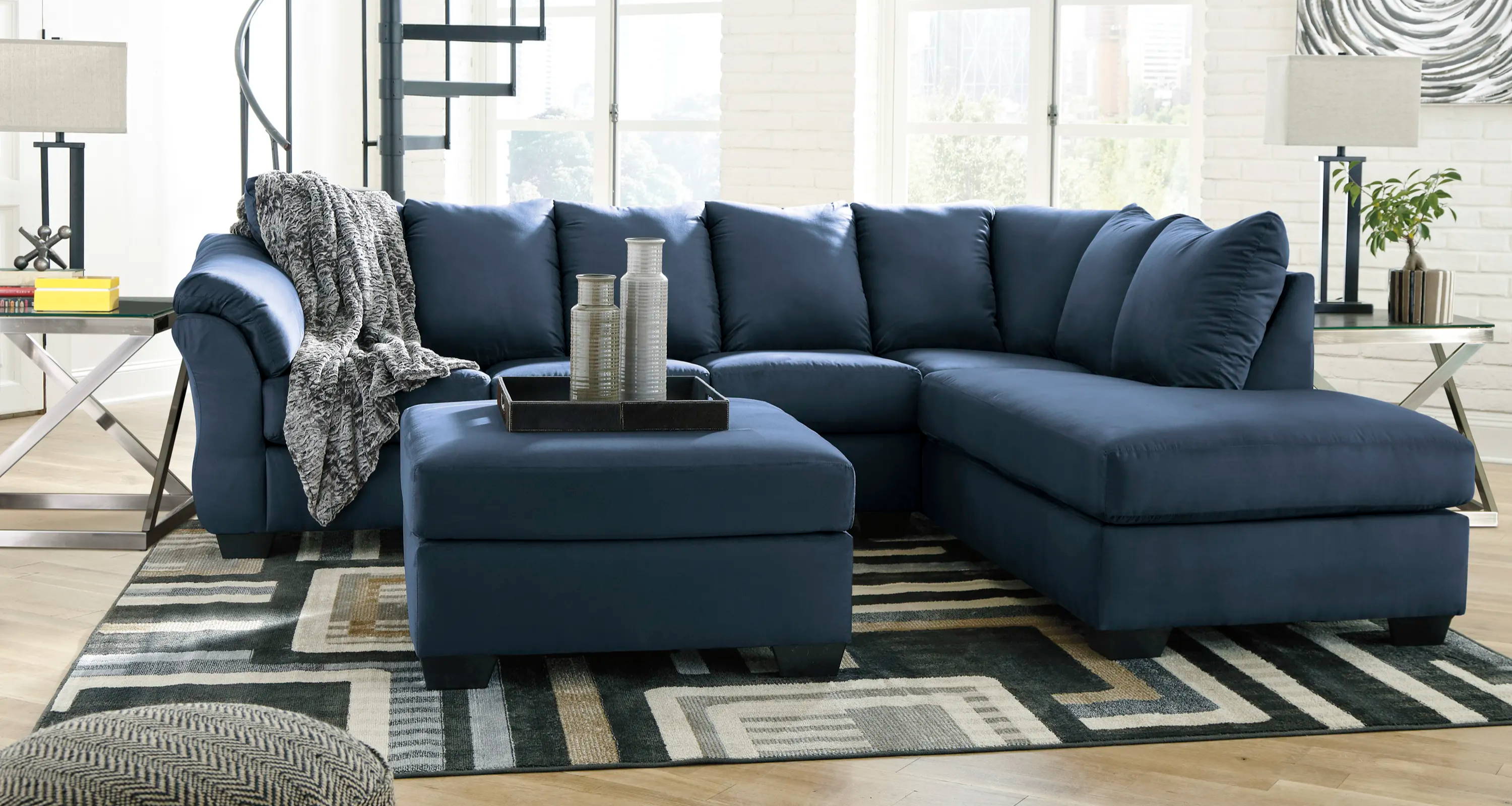 blue sectional sofa