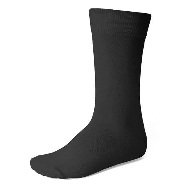 A men's black dress sock