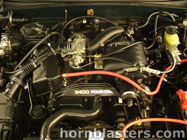 Toyota 3400 Four Cam V6 TRD supercharger red wiring engine bay Toyota 4Runner Shocker XL gallery photo 3