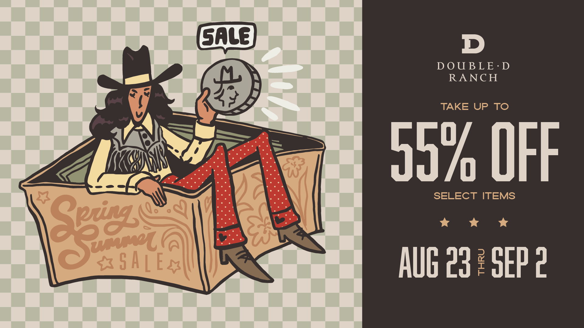 Take up to 55% off select items from August 23rd through September 2nd! 