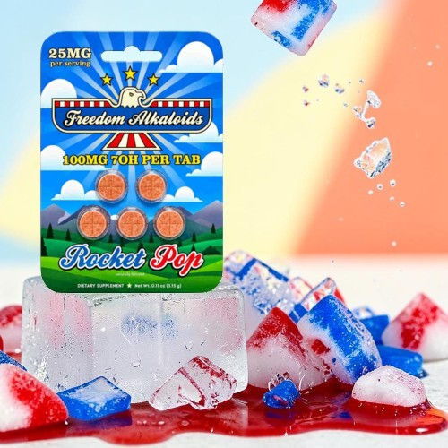 Pack of gummies on ice with colorful popsicle shapes.