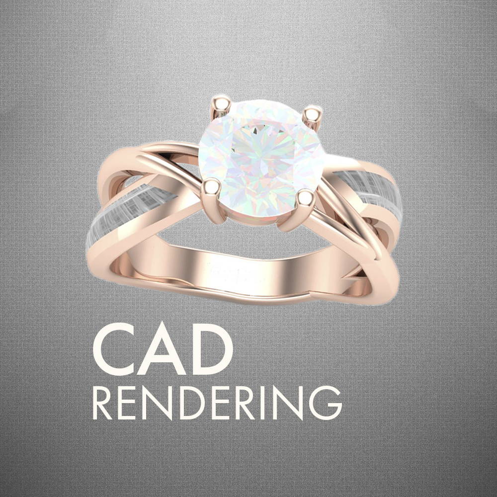 CAD rendering of engagement ring