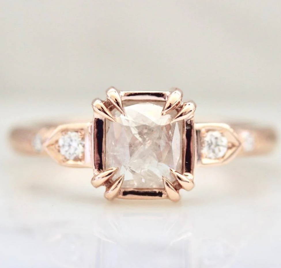 rose cut canadian diamond ring