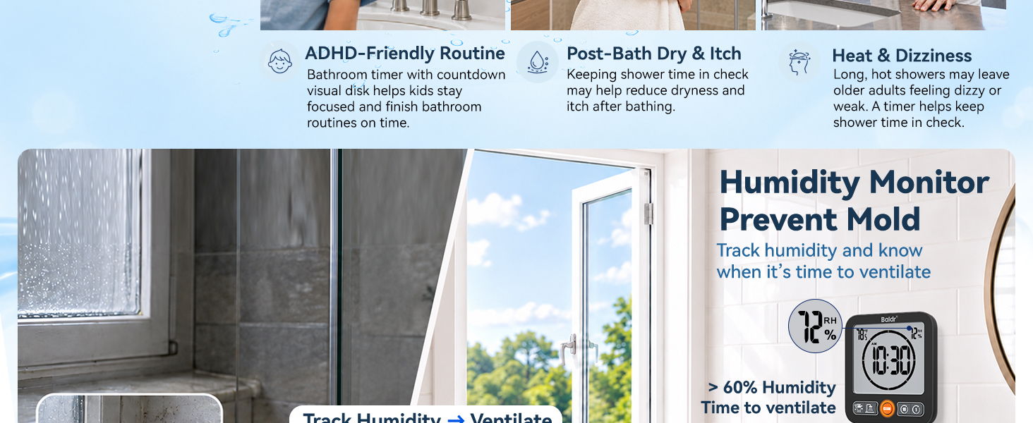 Humidity monitor advertisement with features and benefits highlighted.