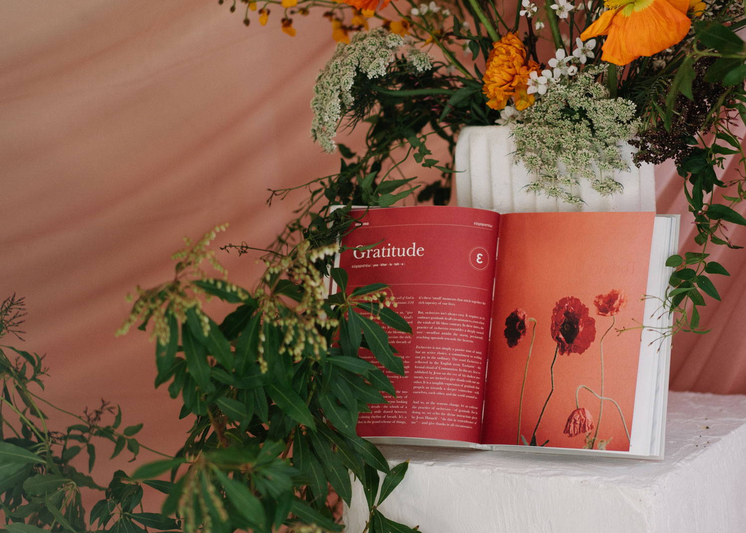 prayer journal opened to gratitude section