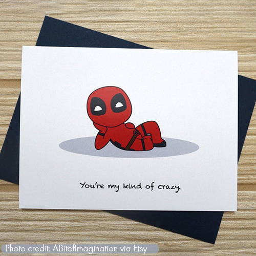 Cute Anniversary Card with Deadpool