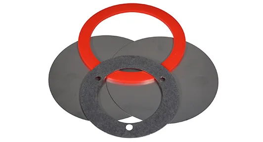 Blown-up view of diaphragm and cushion assembly order
