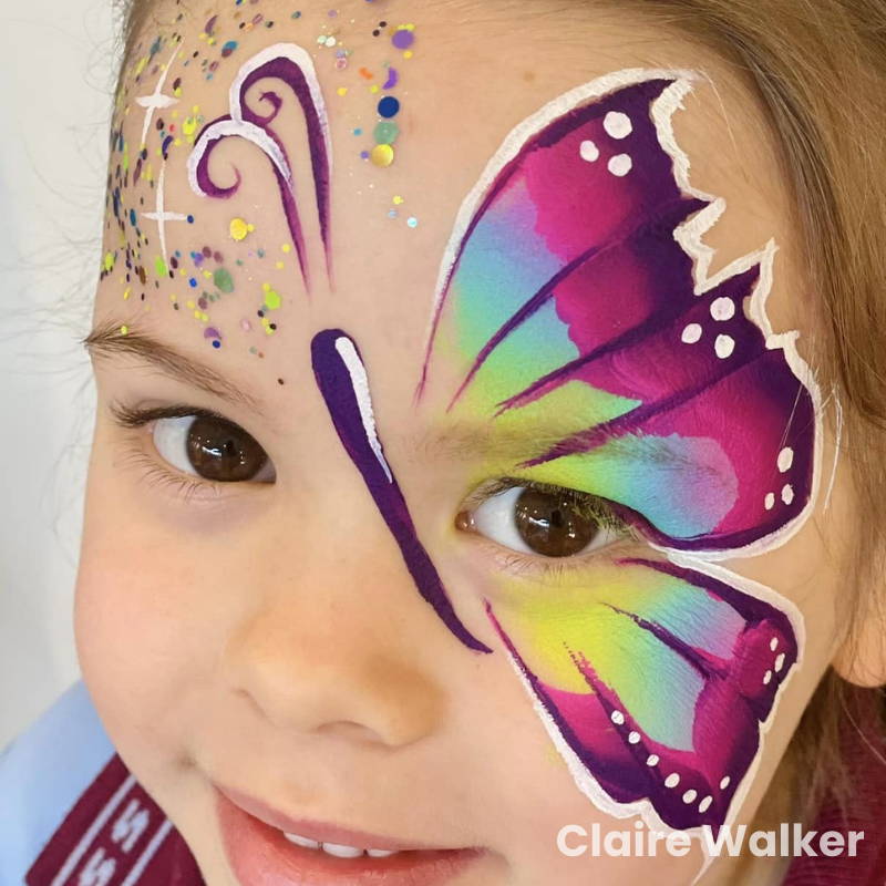 one side butterfly mask face paint easy