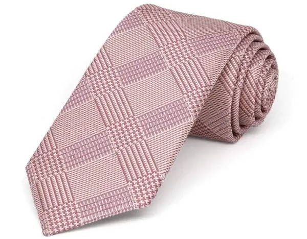 A pink glen plaid tie