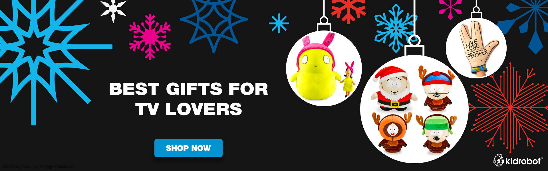 Best Gifts for the TV Lover - Best TV Shows Gifts at Kidrobot.com - Star Trek, Bobs Burgers, South Park and more