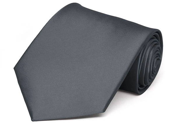 Dark gray solid tie