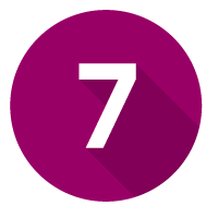 Purple circle with the number seven inside it.