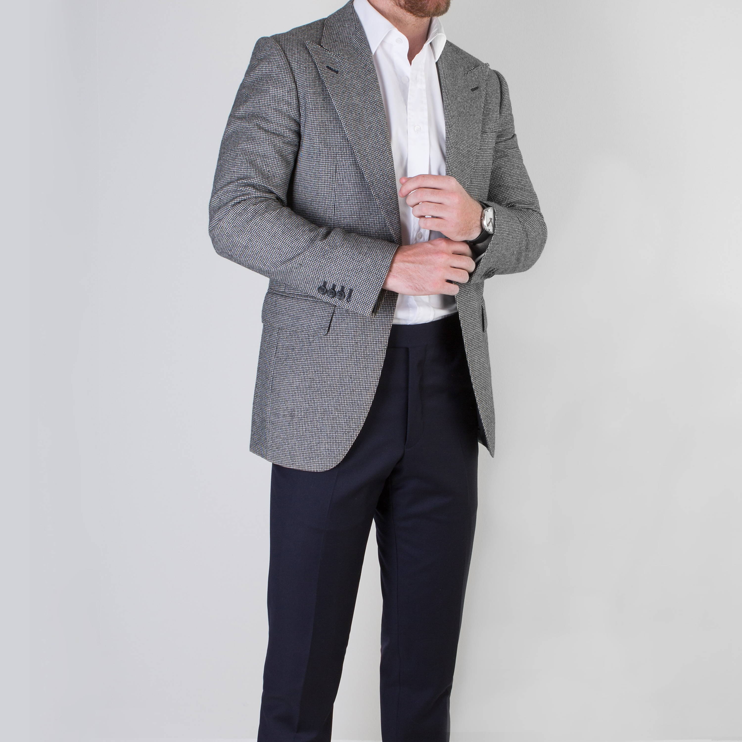 Man wearing Mullen and Mullen bespoke sports jacket 