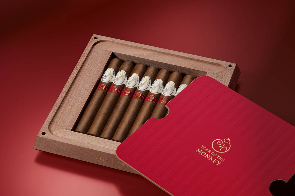 Opened tray of the Davidoff The Year of Collector’s Edition Monkey cigars.