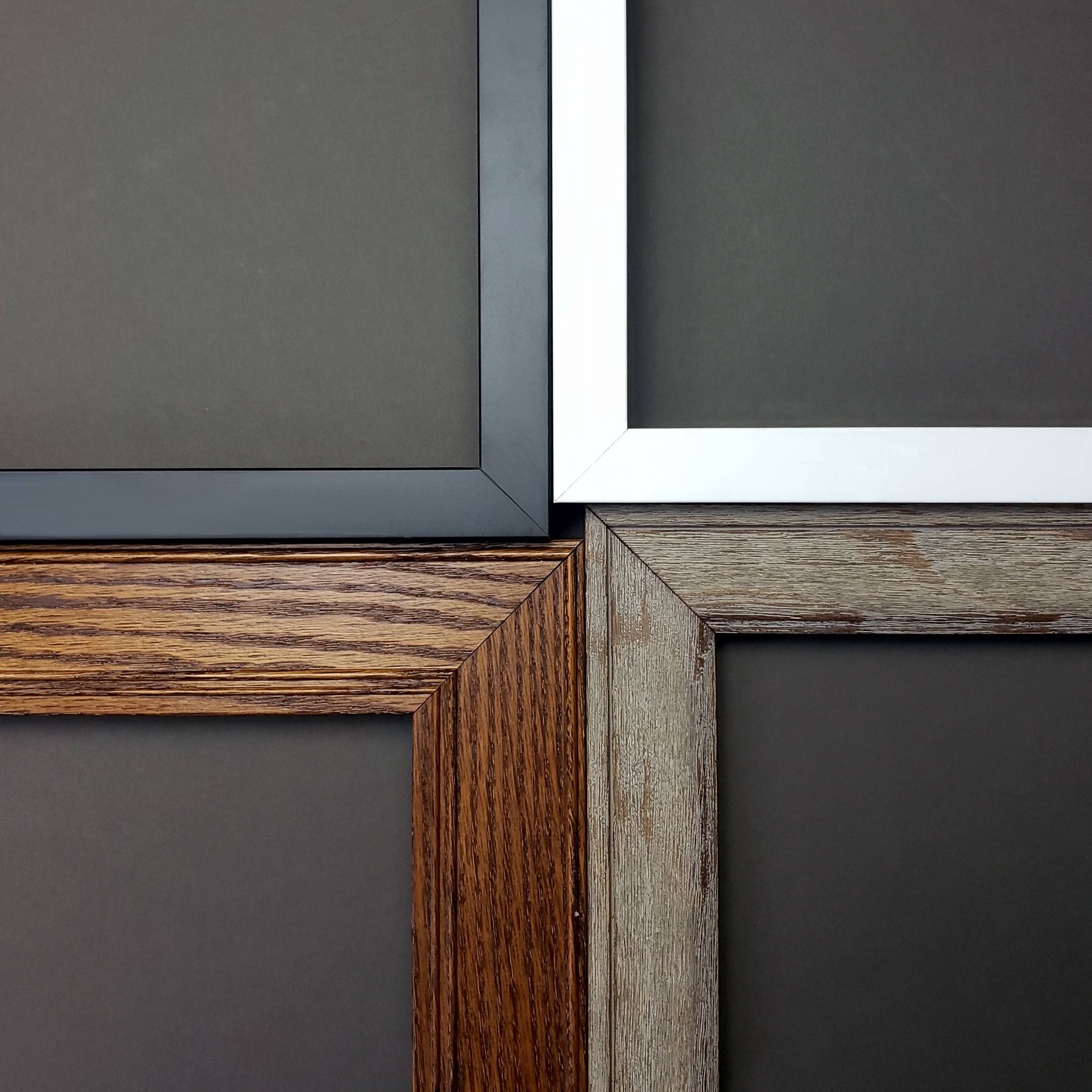 A variety of frame finishes and colors