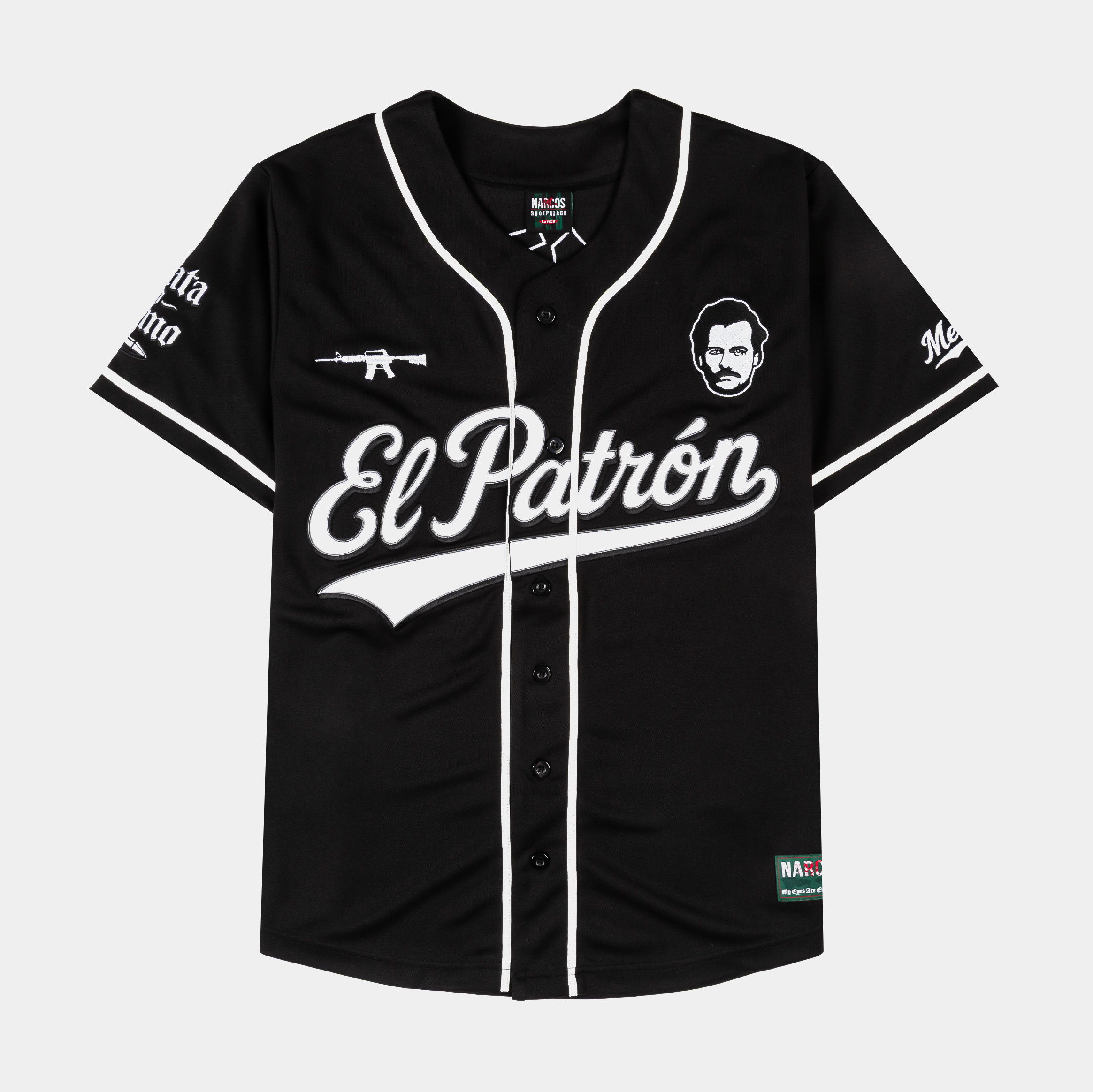 Black baseball jersey with 