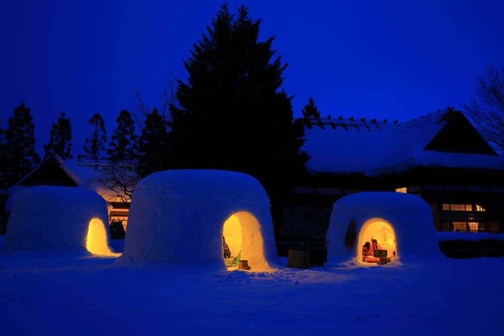 yokote kamakura snow festival - akita prefecture Japan