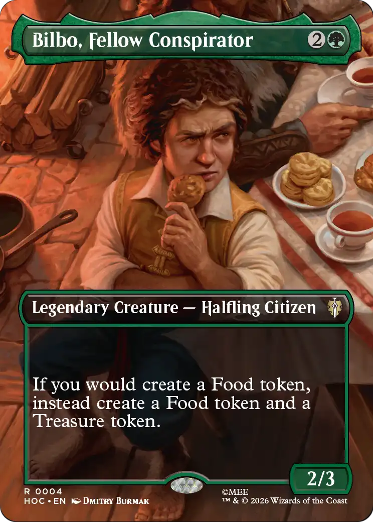 The card Bilbo Fellow Conspirator From the MTG The Hobbit Crossover.
