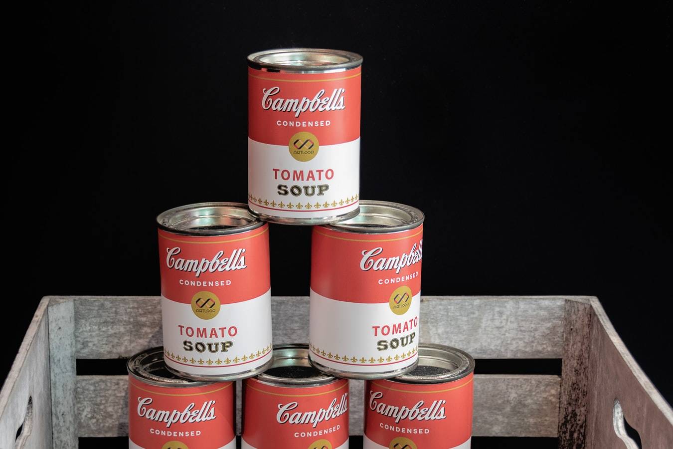 Pile Of Campbell's Tomato Soup Cans