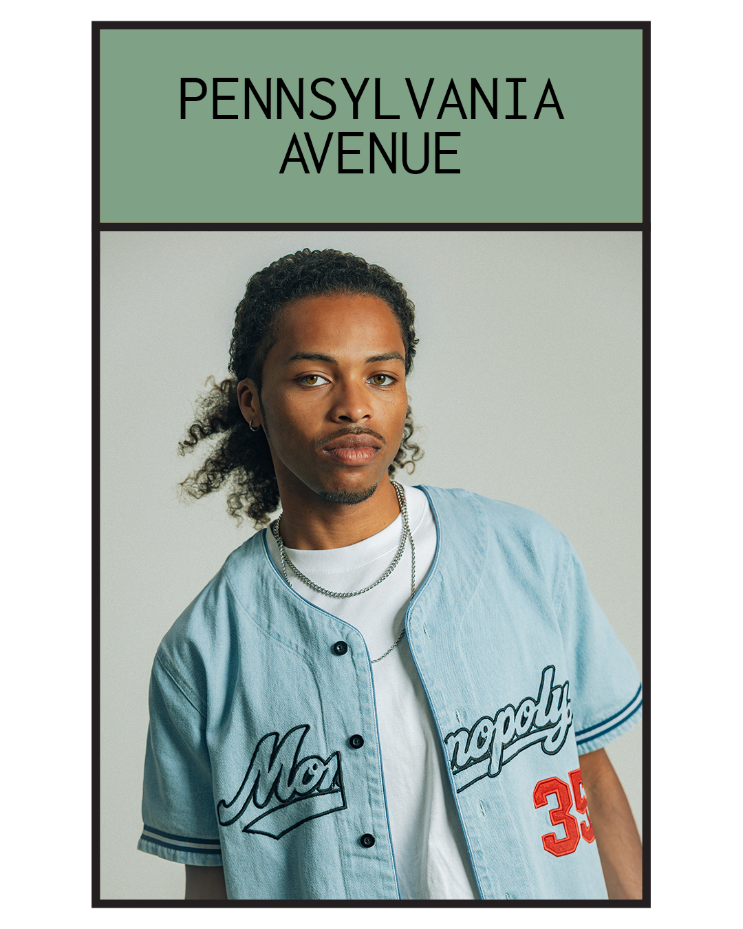 Young man wearing a baseball jersey, with 