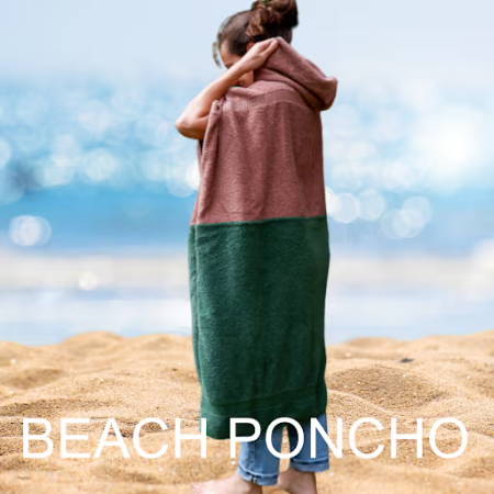 Handmade beach poncho with a hood made out of two bath towels