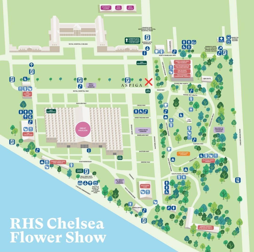 how to find aspiga at chelsea flower show 2026