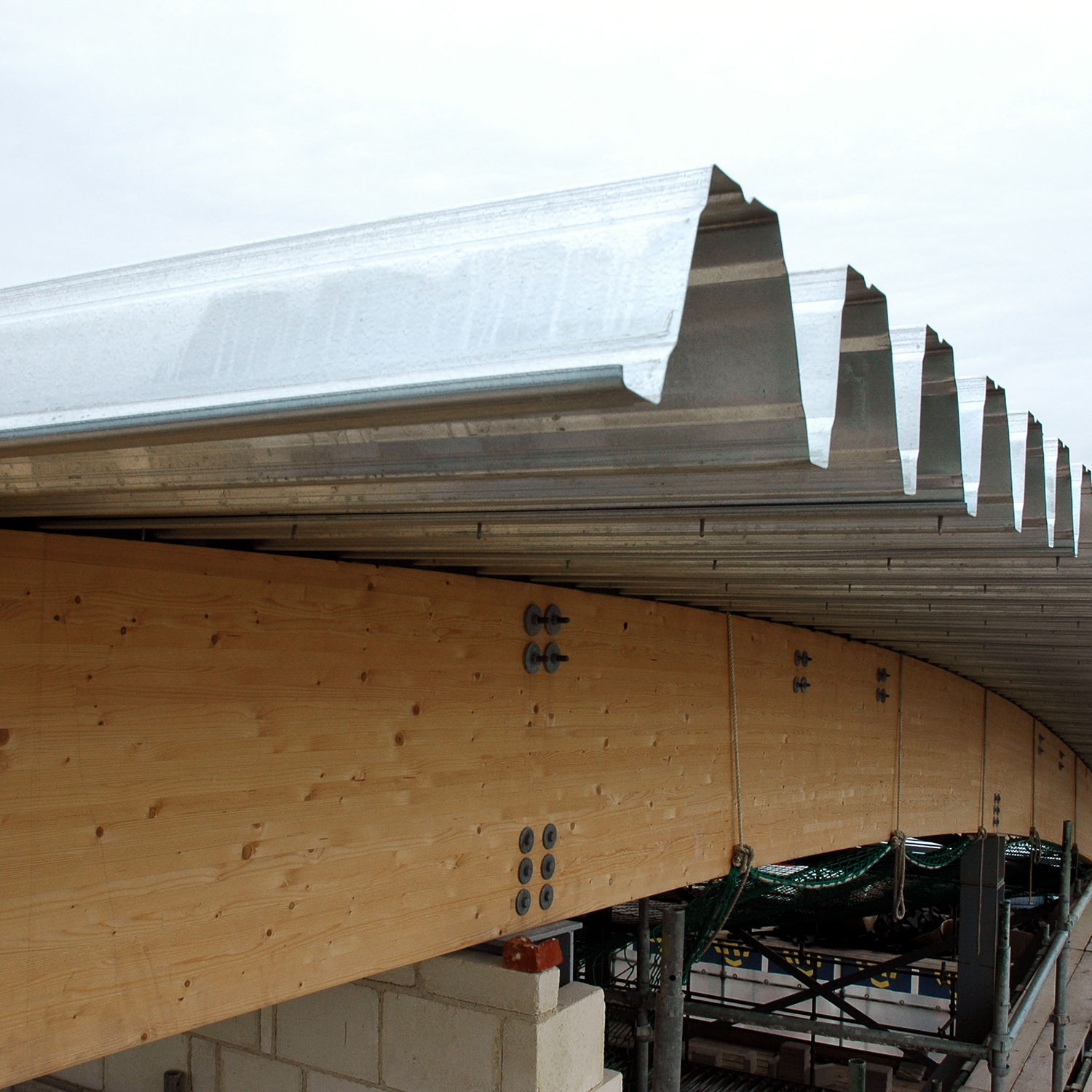 Adnams Distribution Centre metal roof in construction.