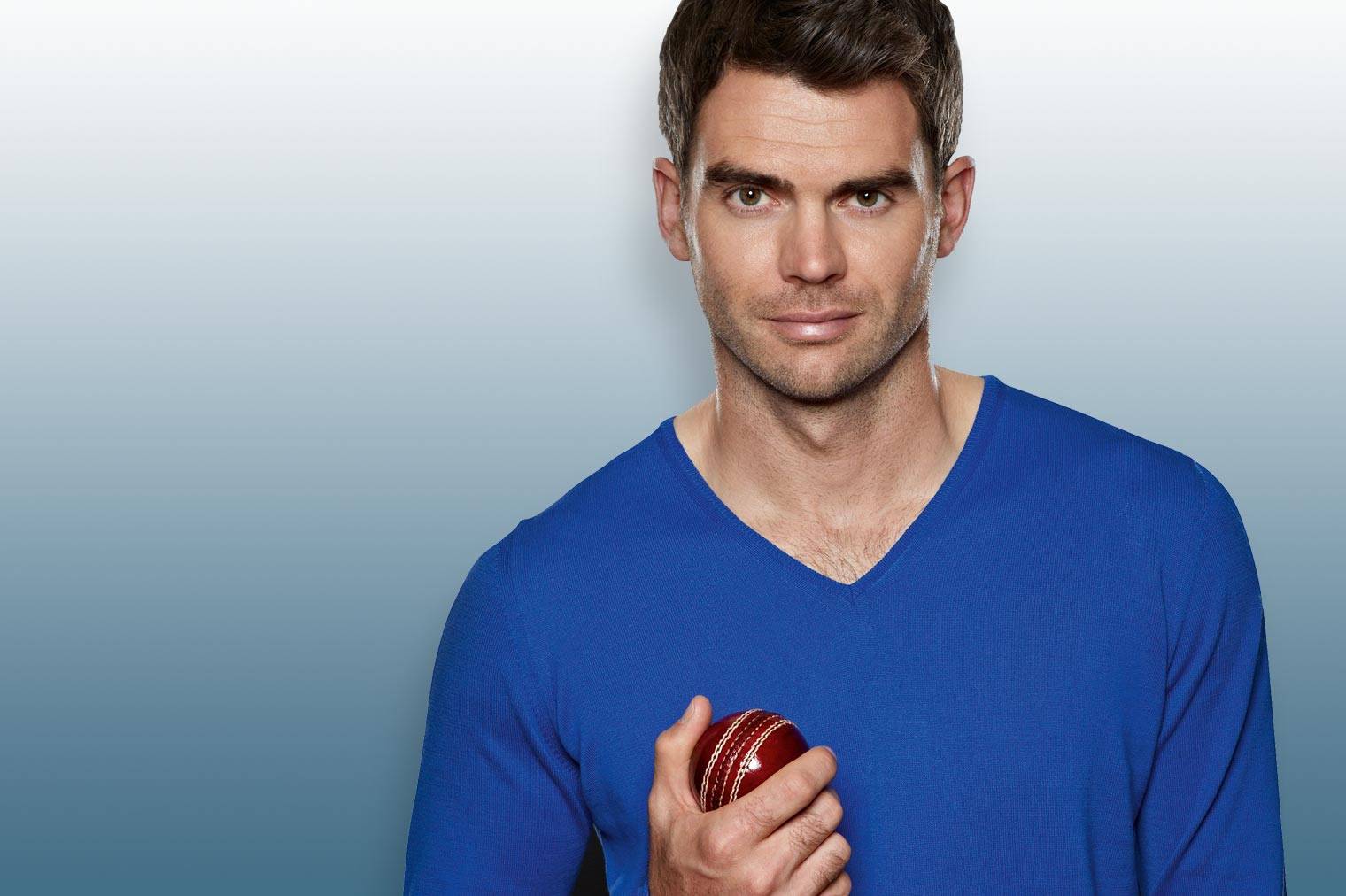 James Anderson Holding A Cricket Ball