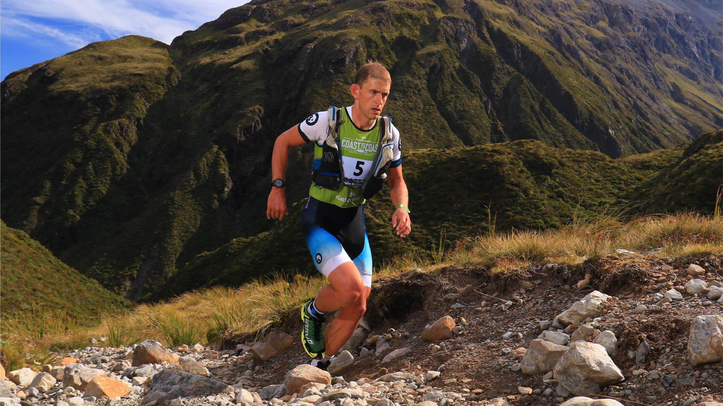 Scott McDonald running uphill on the Coast to Coast