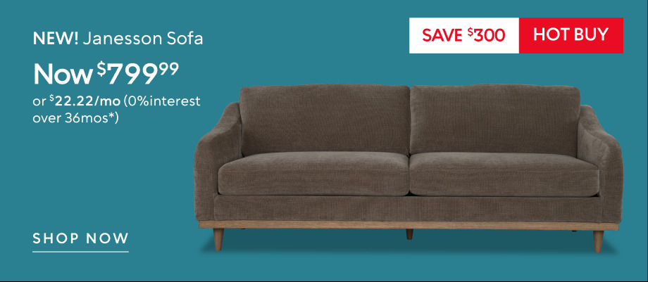 NEW! Jannesson Sofa now $799.99 save $300