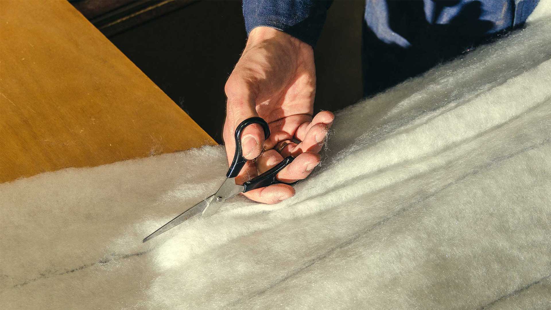 cutting mattress fabric