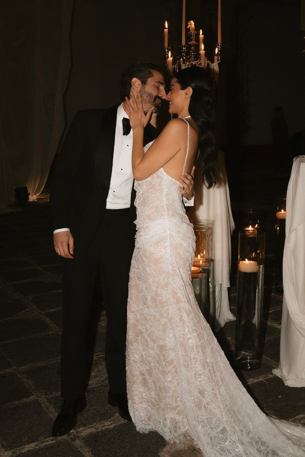 Bride and groom at their reception