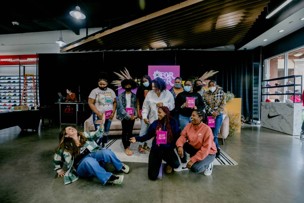 group photo at for her event