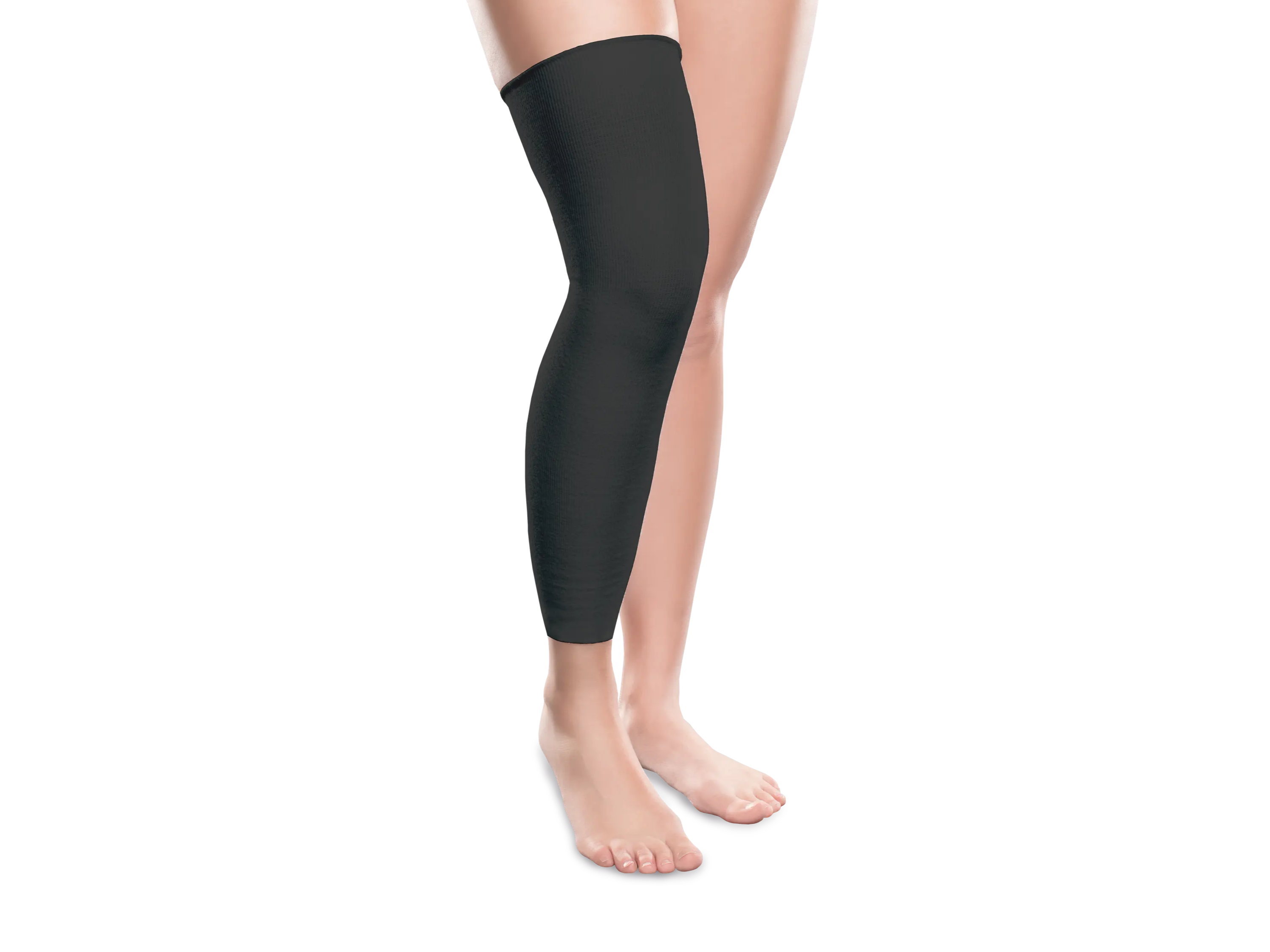 Person wearing Knit-Rite Knee Interface Sleeve in Black
