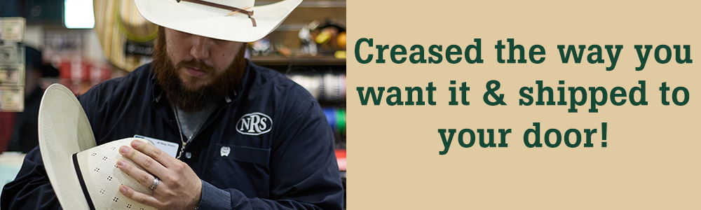 Man in hat handling a product with promotional text on the side.