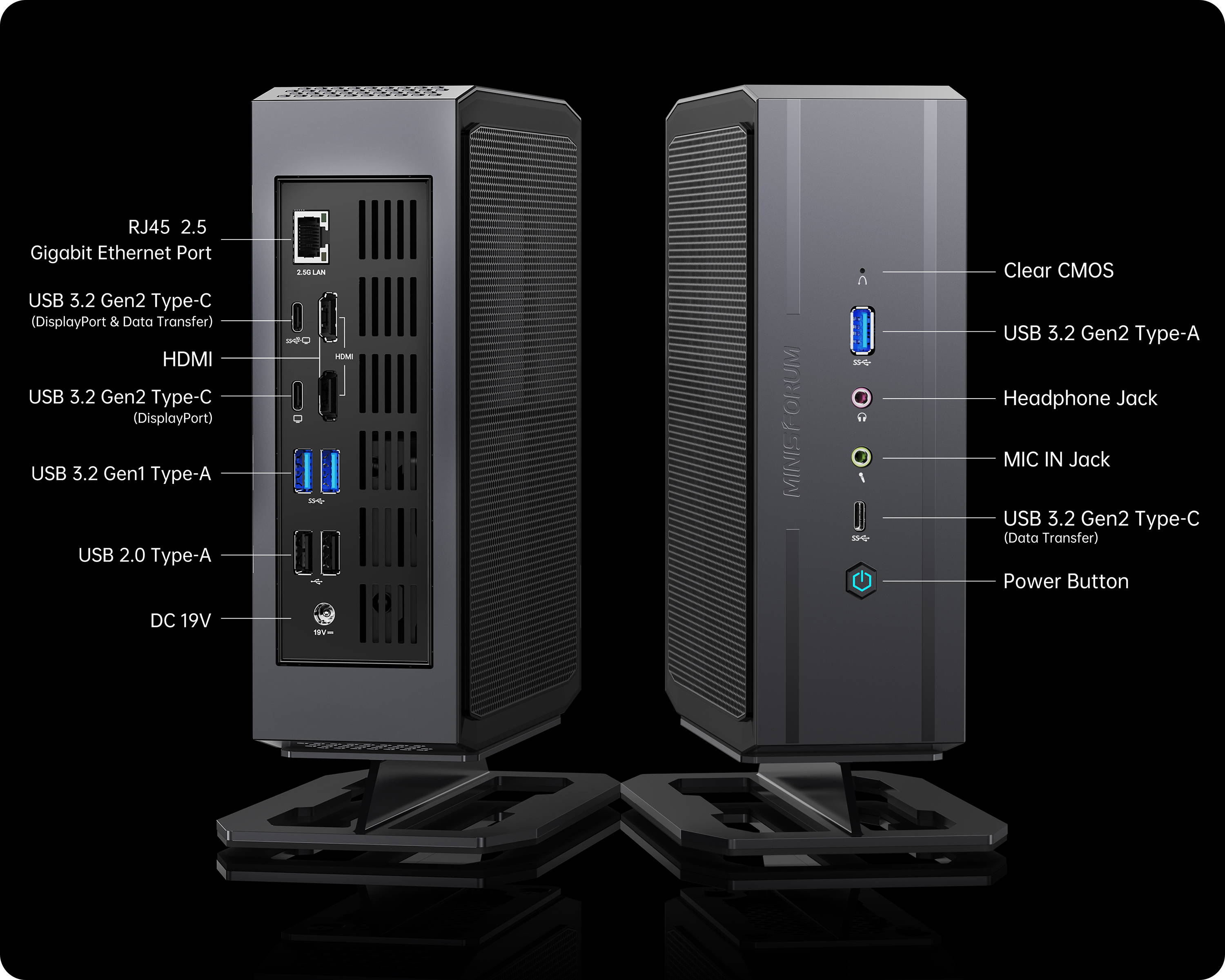  MINISFORUM NAD9 Mini PC 32GB RAM 1TB SSD, with Intel Core  i9-12900H, 14 cores 20 Threads, 2 x HDMI Ports & 2X USB C Port (4K@60Hz), 1  x USB Type-C, 5