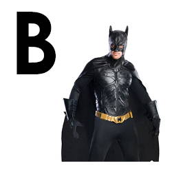 Image of man wearing Batman costume. Shop all Letter B costumes. 